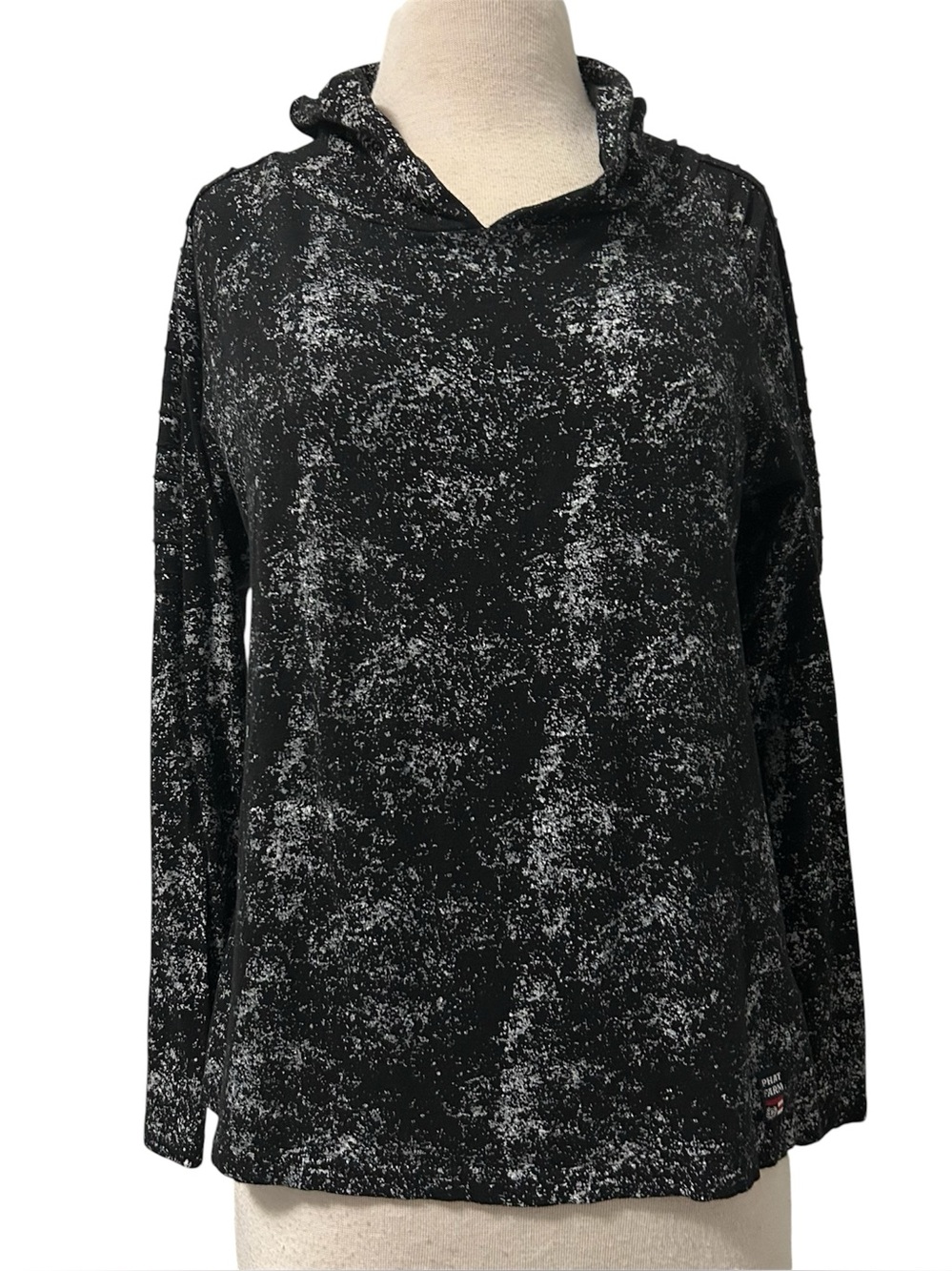 Phat Farm Black Speckled Hoodie Top - Women's Casual Pullover